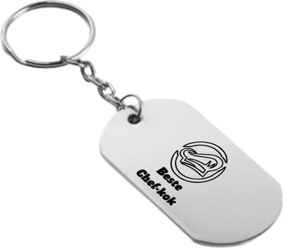 Akyol - chefkok sleutelhanger - Kok - chef - koken - cadeau - verjaardag - bakken - 54 x 29mm