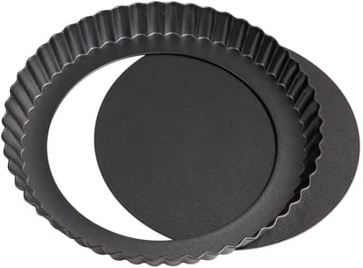 Dailygoods- Taartblik 22 cm - Ronde Quichevorm - Antiaanbaklaag - Golvende Rand - Bakvorm - Bakken