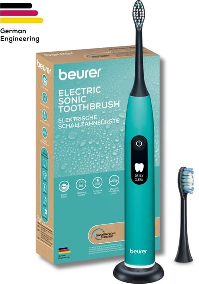 Beurer Elektrische Tandenborstel - Sonische Technologie - 5 Poetsstanden - Incl. 2 Opzetborstel - Gezondheid begint thuis - SC 50 - Ocean Breeze