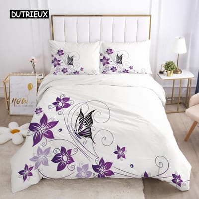 Beddengoedset Dekbedovertrek Kussenslopen Trooster/Quilt/Dekenovertrek Luxe 3D HD-kwaliteit Gedrukt Reactieve Koningin Enkel blad US Full(200x230cm)