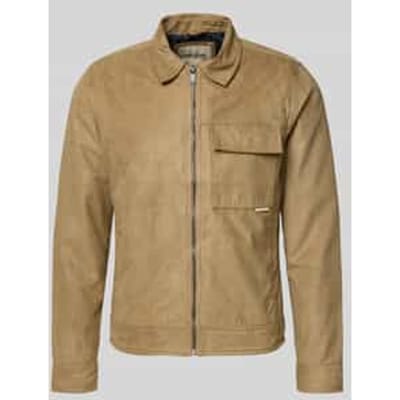 Jack in leerlook met borstzak, model 'HELGER'