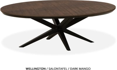 Maxfurn - Ovale salontafel | Zeer krasvast met verjongde rand| Kleur: Dark mango