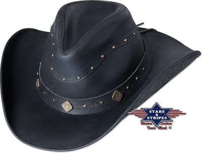 Western lederen hoed Stars&Stripes DUNDEE S