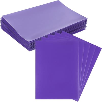 Zachte doorzichtige kaartbeschermers voor verzamelkaarten, 50 stuks, 9x6.5 cm, ideaal voor baseball en ruilkaarten, paars