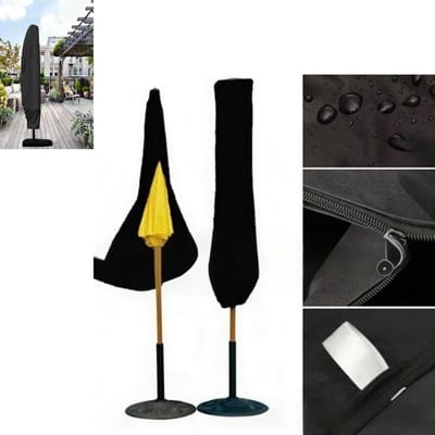 KZQ Parasolhoes voor zweefparasol en staande parasol grijs waterbestendig anti-UV 210D Oxford stof duurzaam met opberghoes 205x25x57x48 cm
