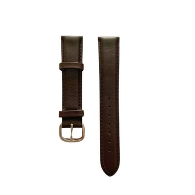 Leren horlogebandje - zilveren buckle - echt leer - grown brown