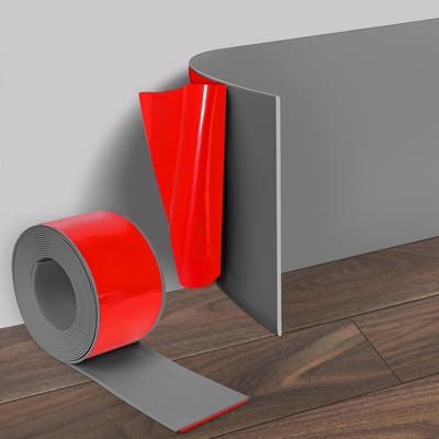 Flexibele Zelfklevende Plint PVC 3 Meter Hoog 10 cm Grijs