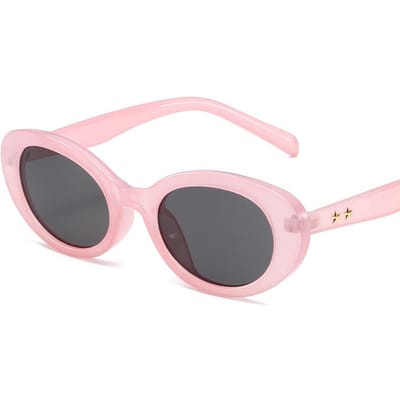 Premium Designer Ovale Zonnebril Voor Dames Voor Mannen Stijlvolle Retro Stijl Trendy Zonlicht Bril Ster Punk Roze Populaire Kleuren UV400