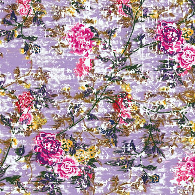 Vinyl | Vloerkleed vinyl | Vintage bloemen paars | 95x145 cm