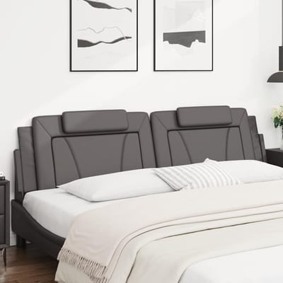 vidaXL - Hoofdbordkussen - "Viana" - 200 - cm - kunstleer - grijs