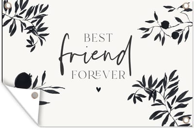 Muurdecoratie BFF - Best friends forever - Beste vrienden - Quotes - Spreuken - 180x120 cm - Tuinposter - Tuindoek