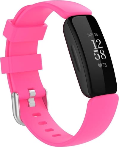 By Qubix - Compatible Fitbit bandje - Geschikt voor Fitbit Inspire 2 & Ace 3 - Sportbandje met gesp - Maat: Small - Roze Smartwatchbandje bandje Armband Polsband Strap Band Watchband