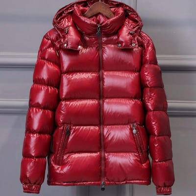 Doudoune brillante pour homme avec doudoune épaisse et chaude en duvet de canard blanc et capuchon amovible 2XL bordeaux