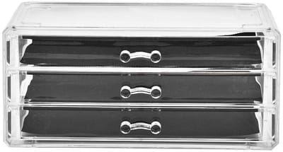 JHUBERS- Make-up Organizer Draaibaar - 3 Laags - Transparant - Cosmetica Opbergbox - Bureau Organizer - Hoogwaardige Materialen