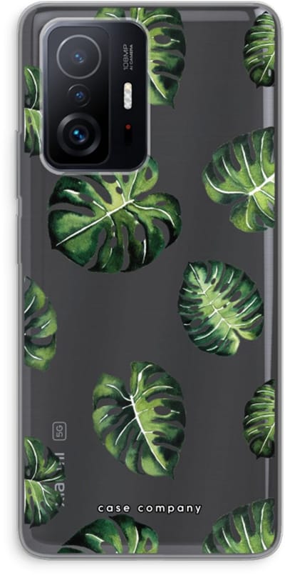 Case Company® - Hoesje geschikt voor Xiaomi 11T hoesje - Tropische bladeren - Soft Cover Telefoonhoesje - Bescherming aan alle Kanten en Schermrand