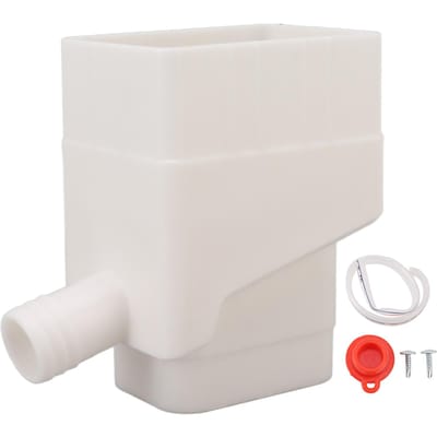 Système de récupération des eaux pluviales, kit de dérivation de descente pluviale professionnel résistant aux UV pour jardin extérieur white