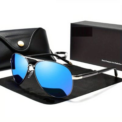 Bovista Polarizerende Zonnebril Voor Heren - Piloten Zonnenbrillen - Zonnenbril - Sun Glasses - Sunglasses - Techno Bril - Rave & Festival - Premium Quality - Blauw