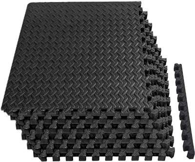 Schuim Vloertegels - Oefenmatten Puzzel - Thuis Gym - Schokabsorberend Antislip - 6 Stuks 24m2 - Zwart