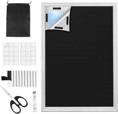 Verduisterende Rolgordijn voor Raamdecoratie, 2 x 1.5 m, Plakband, Vrije Snede, Geen Boren Nodig, Ideaal voor Slaapkamers en Woonkamers