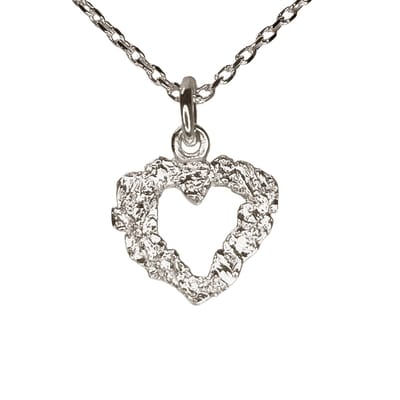 AuBor ®. Hanger. Zilver. Hartvormig kruiend ijs. Klein