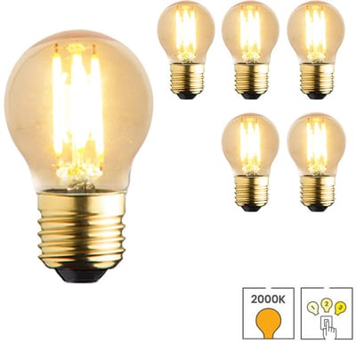 Lybardo - E27 LED Lamp - 3-pack - 3 staps Dimbaar - 4W - 2000K Extra Warmwit Licht