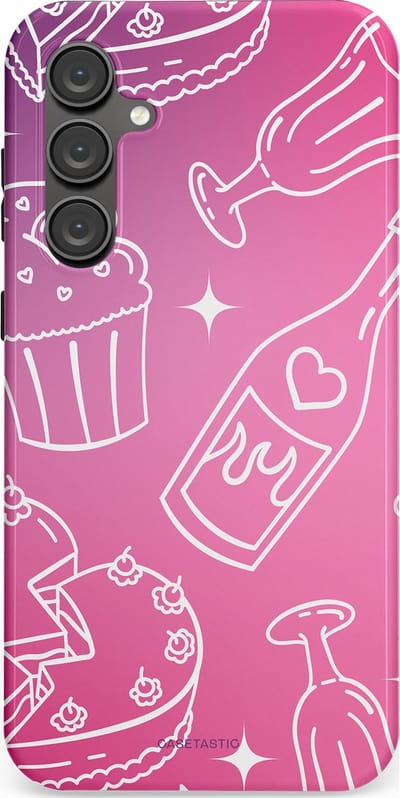 Casetastic Hoesje Geschikt voor Samsung S23 FE - Stijlvolle Beschermende Duo-layer Case - Roze Gebakfeest