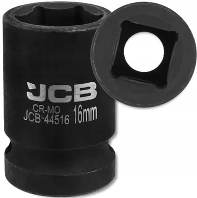 JCB - 6-kantige Uddersockel - 16mm - Cr-Mo Staal - 1/2" Aandrijving