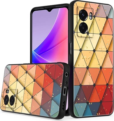Silicone Hoesje Print - Backcover - Geschikt voor Oppo A57 / A57s - Marmer Triangle