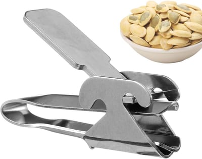 Zonnebloempit Scheller - Notenkraker Pittenopener - Noten Kraken - Brede Verstelbare Kaken - 8 x 5 x 5 cm - Zilverkleurig