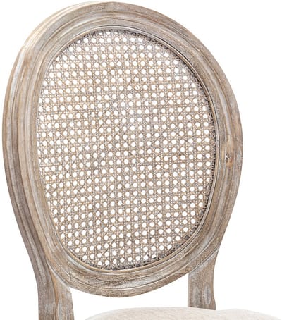 Vente-unique Set van 2 stoelen - Riet, stof en heveahout - Beige - ANTOINETTE