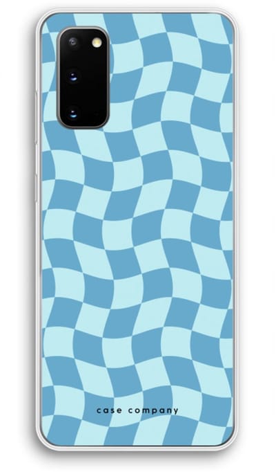 Case Company® - Hoesje geschikt voor Samsung Galaxy S20 hoesje - Grid Blauw - Soft Cover Telefoonhoesje - Bescherming aan alle Kanten en Schermrand