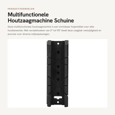 Solidchoice- Houtzaagmachine Multifunctioneel - Verstekzaagbak - Snijhoek 0/22,5/45/90 graden - ABS Kunststof - Hoogwaardige Precisie - Werktafel Bevestiging - Verstekzaag