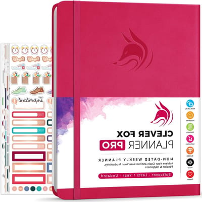 Life Planner - Organiser - Productiviteit Verhogend - Ongedateerd A4 Formaat - 8.5 x 11 Inch - Donker Roze