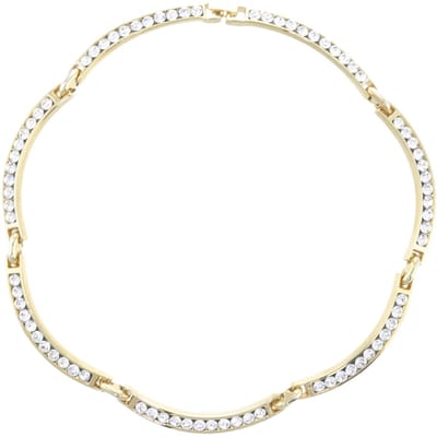 Behave - Goudkleurige Schakelketting met Stenen - 43 cm