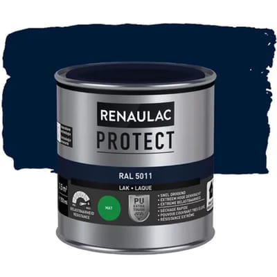 Renaulac Lak Protect - Mat - Staalblauw Ral 5011 - 250ml