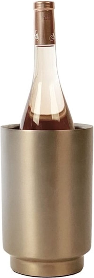 XLBoom Rondo Wijnkoeler Soft Copper - 13 × 13 × 20 cm Stainless Steel - Luxe design wijnemmer voor champagne- of wijnfles ontworpen door Sascha Sartory