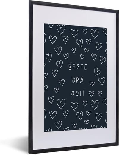 Fotolijst incl. Poster - Beste opa ooit - Cadeau voor man - Opa - Vaderdag - Spreuken - 40x60 cm - Posterlijst