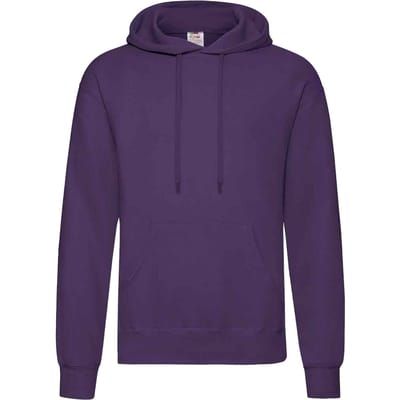 Fruit Of The Loom Unisex Volwassenen Klassiek Sweatshirt met capuchon (Paars)