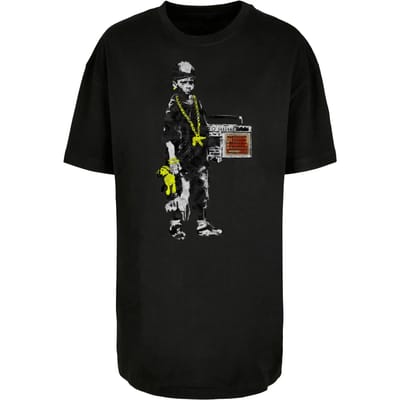Dames-T-shirt oversized boyfriend Merchcode Brandalised - Boy With Teddy