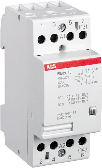 Installatiebeveiliging - Schakelrelais - Gebouwautomatisering - Zoemvrije aandrijving - 24 Ampère - Grijs
