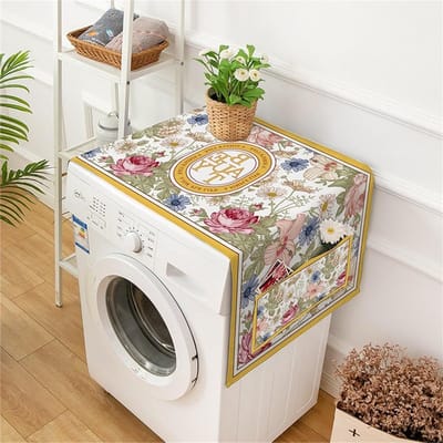 Wasmachinehoes - Apparaat Cover - Apparaten Beschermen - Met Opbergvakken - 60x140cm - Design D