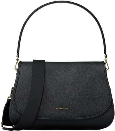Michael Kors Holmes Medium Schoudertas Dames - Leer - Zwart