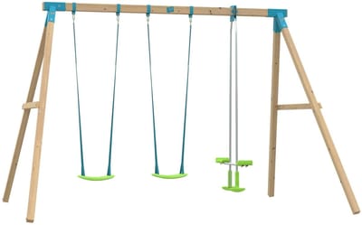 ANTHÉMIS portaal 2 schommels - tegenovergesteld - verankeringskit - FSC® vierkant hout h243 cm