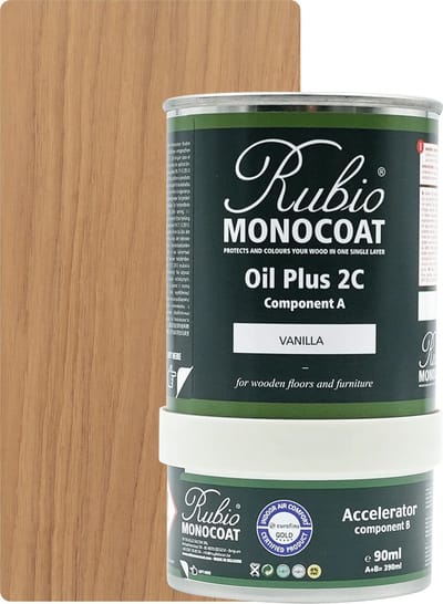 Rubio Monocoat Oil Plus 2C - Ecologische Houtolie in 1 Laag voor Binnenshuis - Vanilla, 390 ml (15 m²)