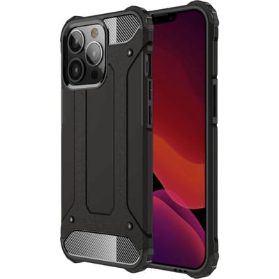 CaseBody iPhone 13 Pro Max Shockproof Hoesje Steel Armor  Zwart