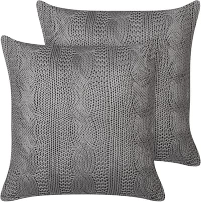 CONSTYLIS - Sierkussen set van 2 - Donkergrijs - 45 x 45 cm - Katoen