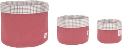 Lässig opberg manden voor de kinderkamer Set Muslin Rosewood 3 Stuks
