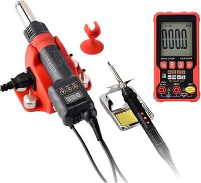 Soldeerstation - Hetelucht Rework - Reparatie Gereedschap - Digitaal LCD Display - 750W - Zwart