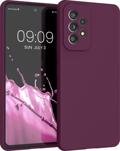 kwmobile telefoonhoesje geschikt voor Samsung Galaxy A53 5G - Hoesje met siliconen coating - Smartphone case in bordeaux-violet