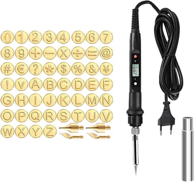 Hout Brandijzer - Hot Stamp Tool - Personalisatie van Cadeaus - Met Letters en Cijfers - 350 g - Messing